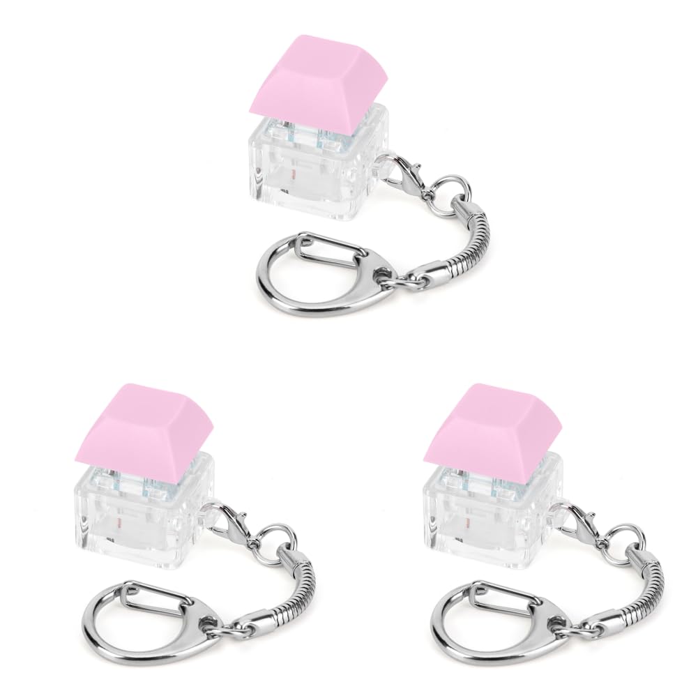 KOBONA Keyboard Keychain Decompression Button Stress Relief Gifts(Pink)