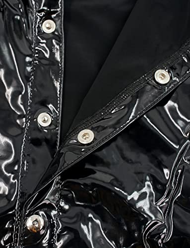 Image of AIEOE Men's Leather Metallic Shirts Shiny Slim Fit Stretch Top Wetlook Club Party Undershirts