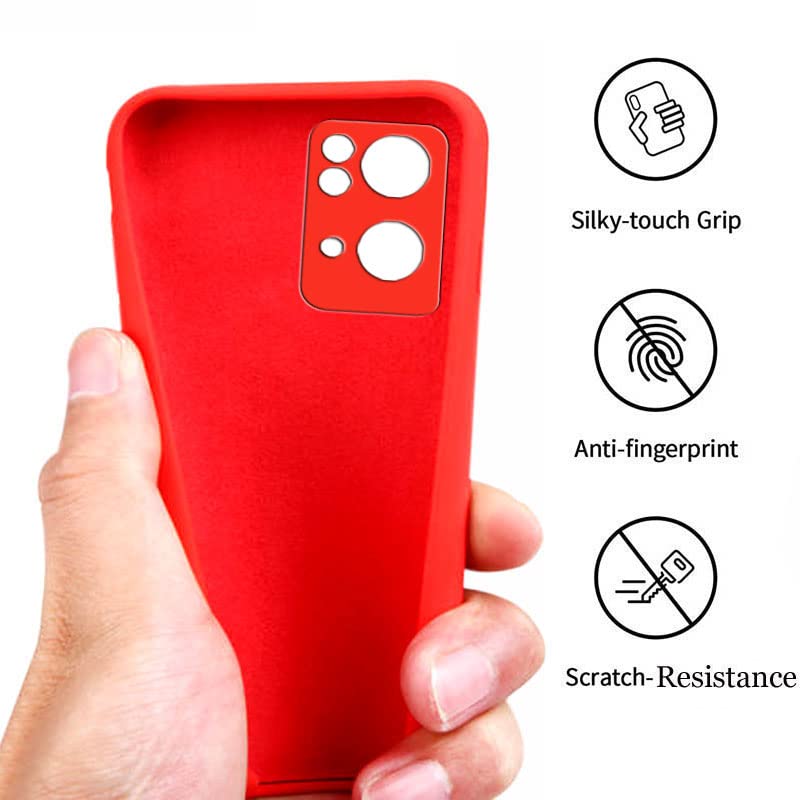 Image of A rtistque Liquid Silicone Matte Shockproof Flexible with Camera Protection Soft Back Cover Case for Oppo Reno 7 Pro 5G - Red