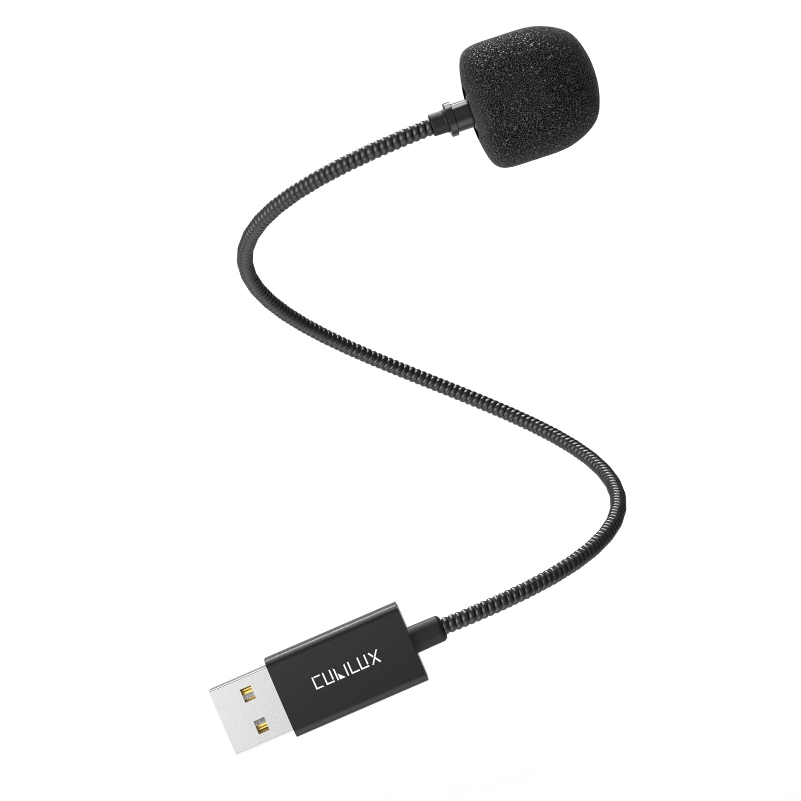 Cubilux Mini Gooseneck USB Microphone for Computer, Mini USB Microphone for Laptop, 1.05 FT External Microphone for Laptop with Strong Qualitative Gooseneck Design-Plug & Play