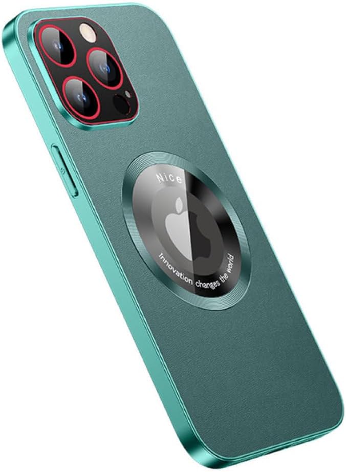 for iPhone 13 ProMax Cover Fashion Sign Hole Magnetic Phone Case for iPhone 14 Plus 12 13 Pro Max with Lens Film Cover,Silver,for iPhone 14 Plus