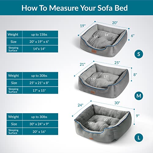 Bedsure Dog Beds For Large Dogs - Cat Beds For Indoor Cats, Rectangle Cuddle Large Medium Dog Bed Washable With Anti-Slip Bottom, 30 Inches, Grey #TOP5