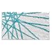 InterDesign Microfiber Abstract Bathroom Shower Accent Rug, 34 x 21, Aqua/White