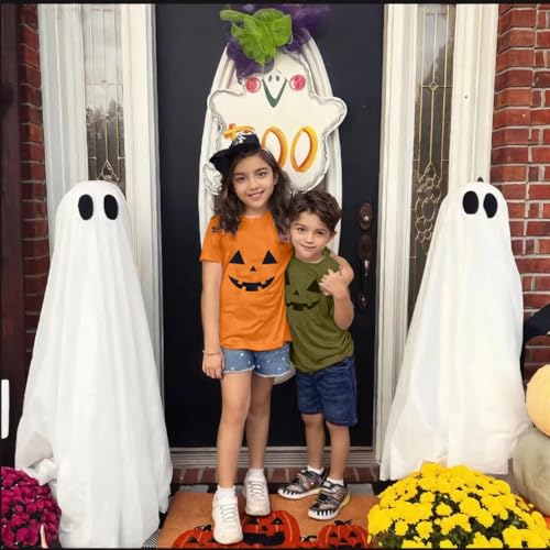 Halloween Shirts for Kids Toddler Pumpkin Face Ghost Dino Cotton Halloween Tshirt for Boys and Girls 2-7T2