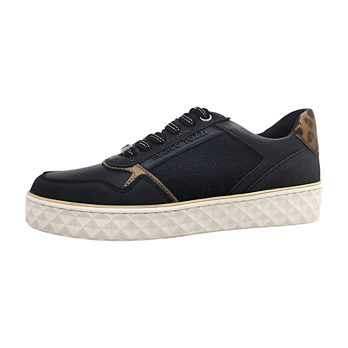 MARCO TOZZI Women's 2-23762-43 Sneaker, Black (Black Comb), 4 UK