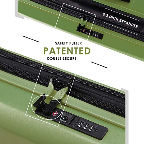 Image of VERAGE Carry On Luggage with X-Large Spinner Wheels, Expandable Hardside Travel Luggage,Rolling Suitcase TSA Approved (20- Inch, Green), Green, Carry-On 20-Inch, Hardshell Luggage
