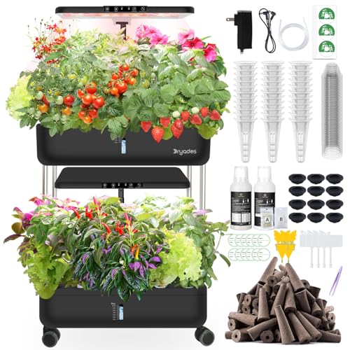 Système de Culture hydroponique pour Jardin intérieur – Kit de 44 Capsules d'herbes aromatiques Dryades avec Lampe de Croissance à Del pour cultiver...