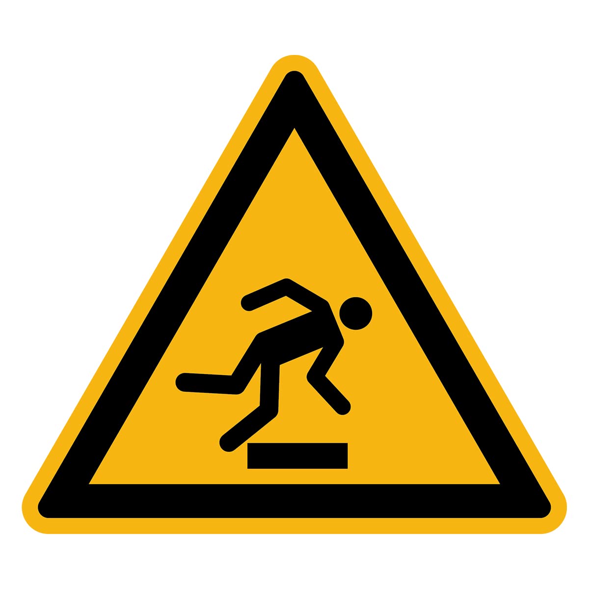 Sticker Danger Warning NF ISO 7010 - Laminated Triangular Signage Adhesive Sticker Water and UV Resistant - Stumble - 35x35 cm