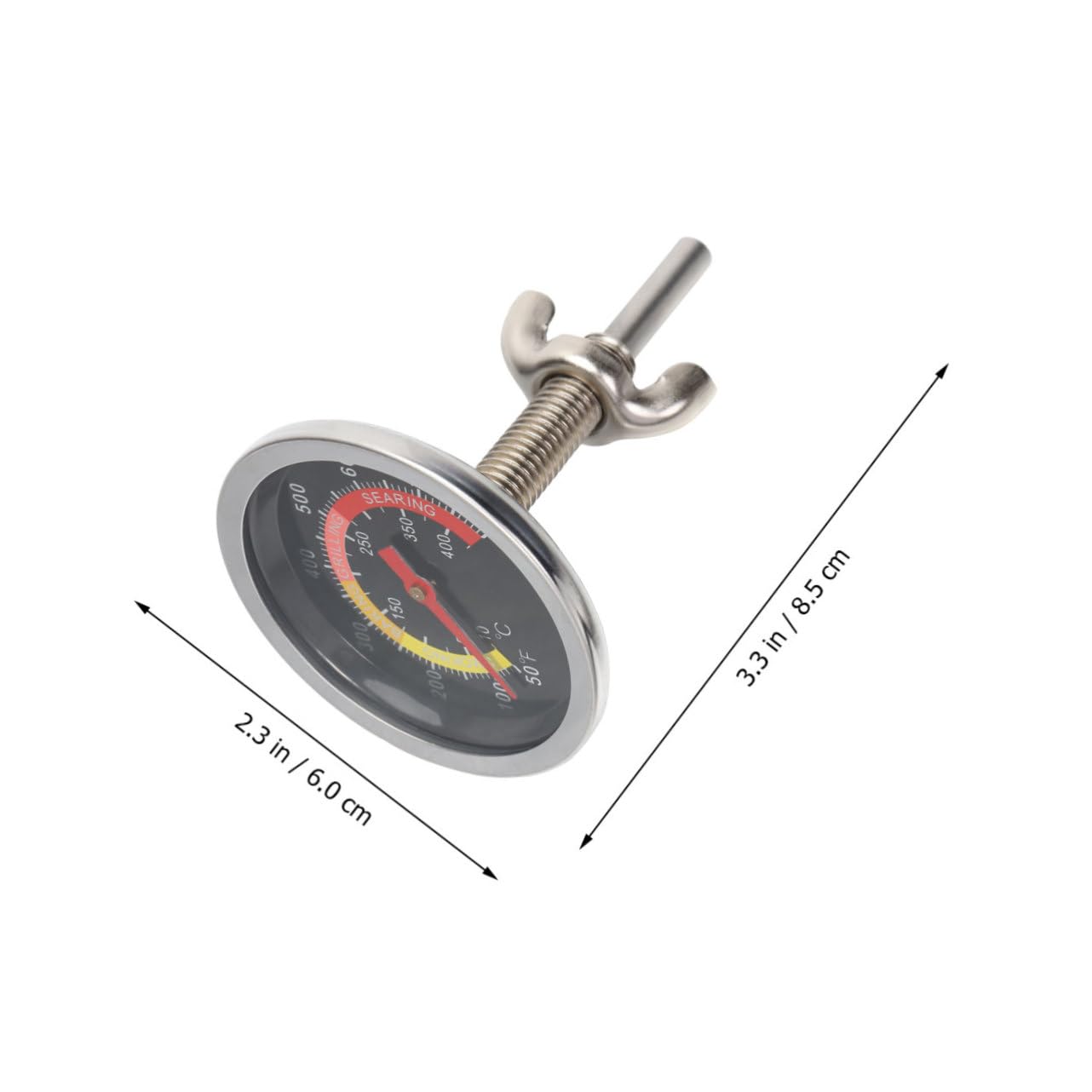 Cabilock 3 pcs Bimetallic Oven Thermometer Stainless Steel BBQ Grill Thermometer for Cooking Lightweight Easy to Read Temperature Gauge for Kitchen and BBQ Use Black Finish