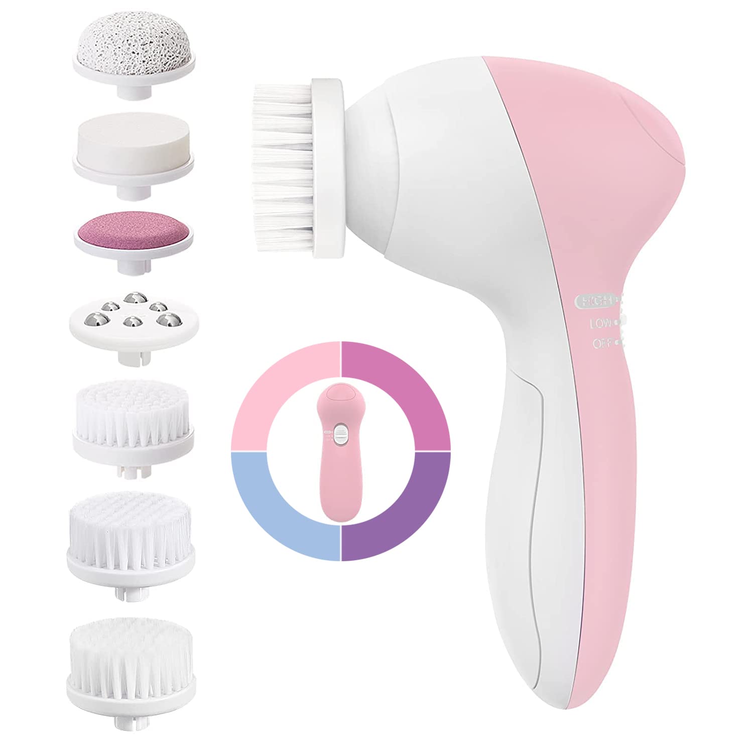 Facial Brush Face Spin Cleansing: Electric Exfoliator Exfoliating Spinning Silicone Skincare Cleanse Washer Cleanser Elect...