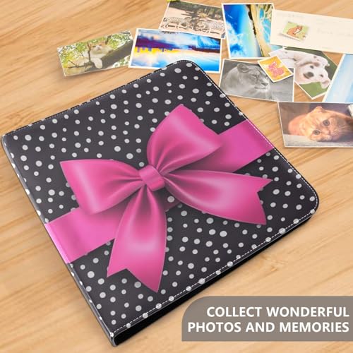 Álbum de fotos DIY con adhesivo, diseño de lunares, encuadernación de 3 anillos, 40 páginas, 8x10 para recuerdos miniatura 5