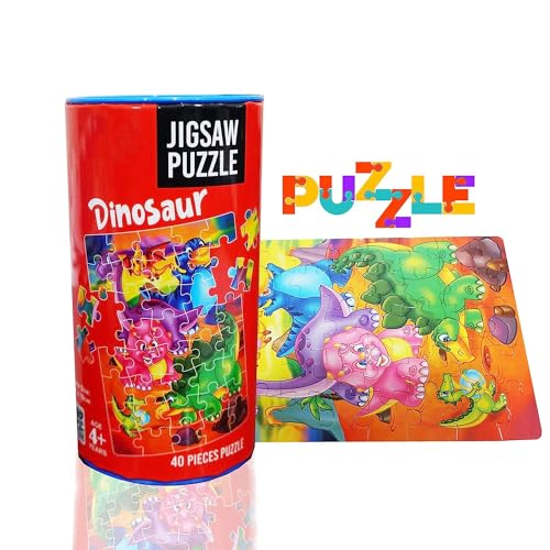 Image of MUREN Dinosaurs Jigsaw Puzzle Game for Kids- Age of 5-12 Years Old- Educational and Fun Children Game-Child Learning & Creativity Game Fun Child Play (40 Pieces-Multicolor)