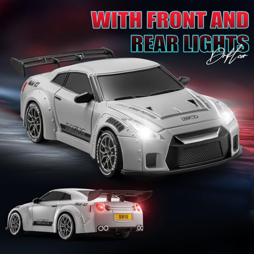 Image of ACAMMZAR RC Drift Car, 1:24 Remote Control Car for Kids, 20KM /H 4WD High Speed RC Cars with LED Lights, Two Batteries, Extra Drifting Tires, Vehicle for Adults Boys Girls