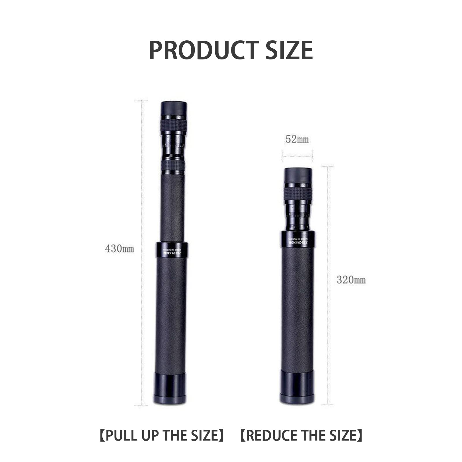 SDFK 8-24X40 Al Aire Libre Catalejo Retráctil Telescopio Pirata Monocular Catalejo, Mini Telescopio Monocular Regalo para Niños, Negro