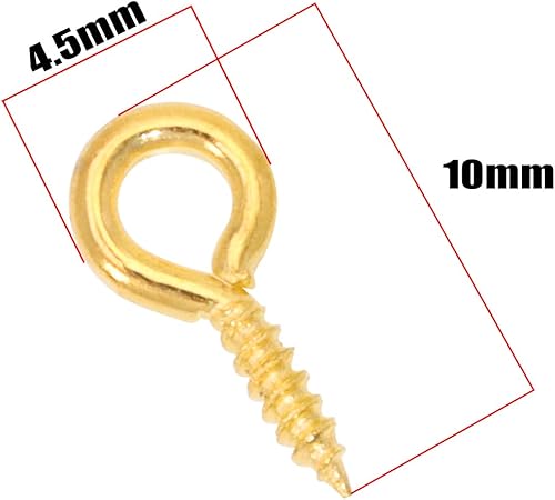 Miniatura 2 de Shapenty Mini gancho de metal con tornillo de ojo, clavija de aro pequeña para llavero de resina, manualidades, adornos de Navidad, aretes, collar,