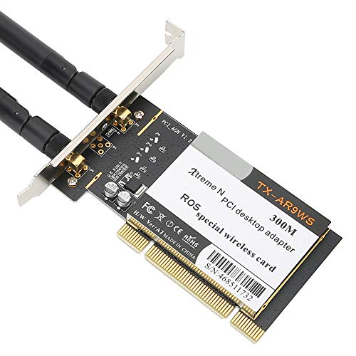 Tarjeta de red ASHATA, adaptador PCI 300Mbps 802.11bg/n para escritorio, 2.4GHz con 2 antenas, compatible con XPWIN7/WIN8/WIN10 miniatura 3