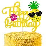 Glitter Pineapple Cake Topper Pineapple Cake Decoration Summer Fruit Hawaiian Tropical Aloha Luau Pi