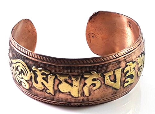 Buycrafty Om Mani Padme Hum Copper Healing Bracelet for Wealth and Prosperity