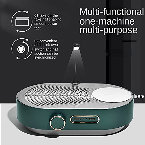 Nail Dust Suction Collector & Lighting Power Salon Tools Vacuum Cleaner Manicure miniatura 2