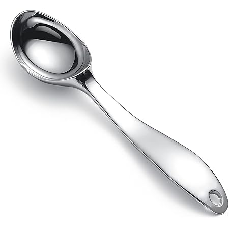 Kyraton 6.9 inches Heavy Duty Ice Cream Scoop, High Quality Stainless Steel Professional Grade Scooper for Spooning Frozen Hard Gelato and Sorbet, Cookie Dough, Sorbet, Almond Melon, Dishwasher Safe