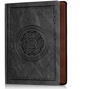 Leather Vintage Journal Notebook,300 Pages,Leather Softcover Lined Journal Notebooks for Women Men,Notebook Journals for Writing Travel,Business,Office,5.7” X 8.3”,Black