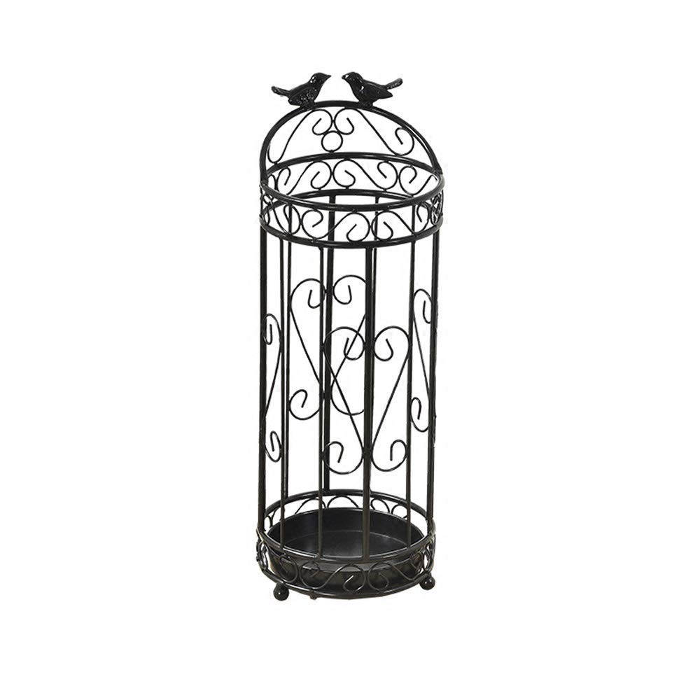 SaryEdge European Umbrella Stand Rack Wrought Iron Storage Holder for Hotel Lobby & Home Door - Drain Tray Folding Umbrella Bucket Storage Stand,