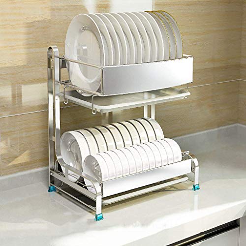 GUHPZA Escurridor De Platos Y Cubiertos De Acero Inoxidable 304 para Cocina, Estante para Platos, Escurridor para Colgar En La Pared, Estante De Almacenamiento, Escurr,B-44x30x46cm