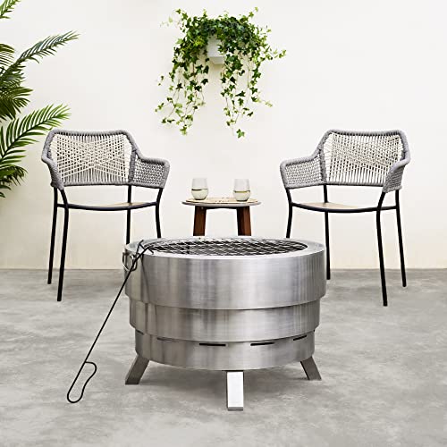 Teamson Home PT-FPW231 Felix Square 304 Stainless Steel Collapsible Outdoor Fire Pit Outside Wood Burning Firepit Bonfire thumb #1