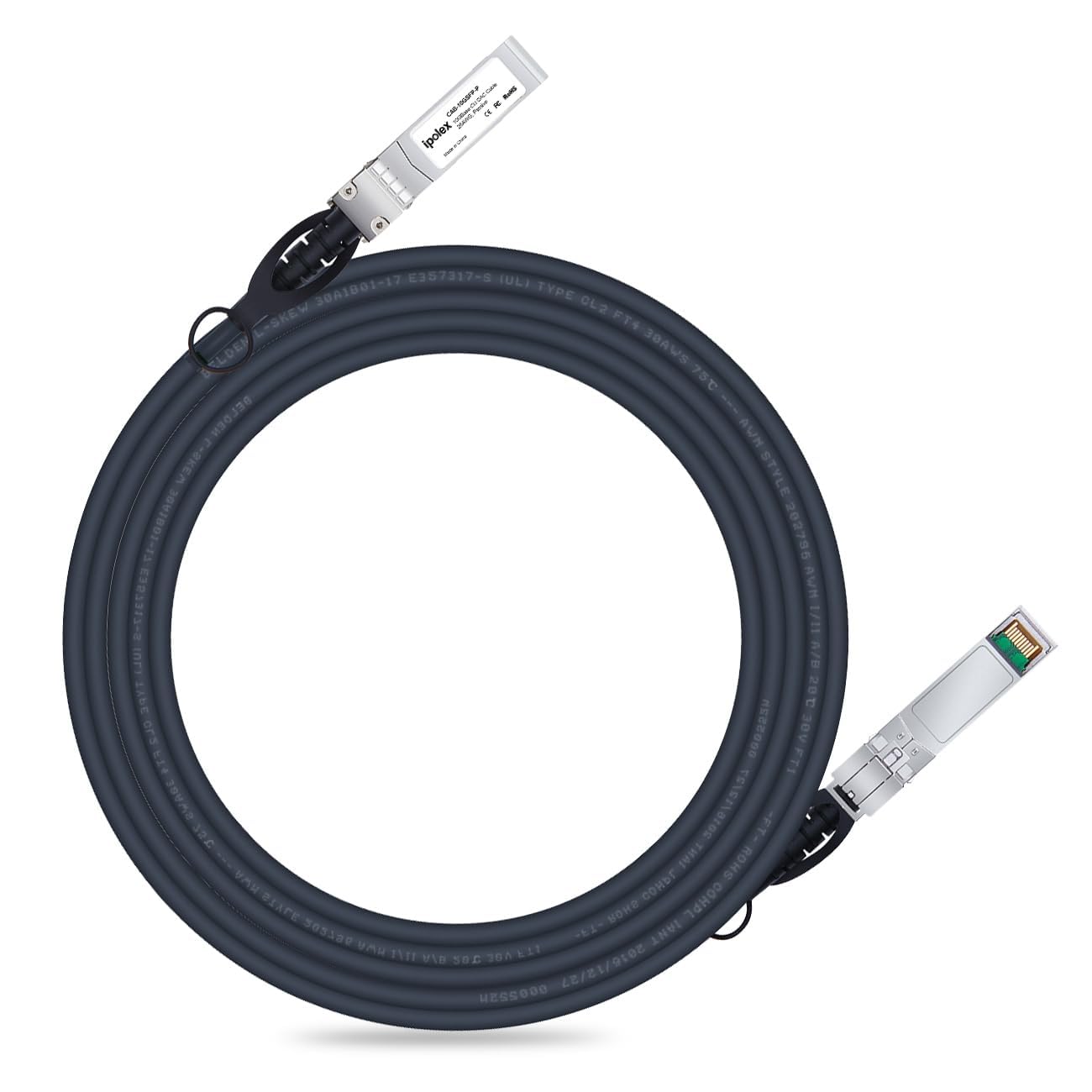 ipolex 10G SFP+ Kupferkabel, SFP+ DAC, 10GBASE-CU Direct Attach Kabel, 10Gb/s Passives Twinax Kabel Kompatibel für Cisco, Ubiquiti, Meraki, Mikrotik, Intel und mehr. 5-Meter, 1-Pack.