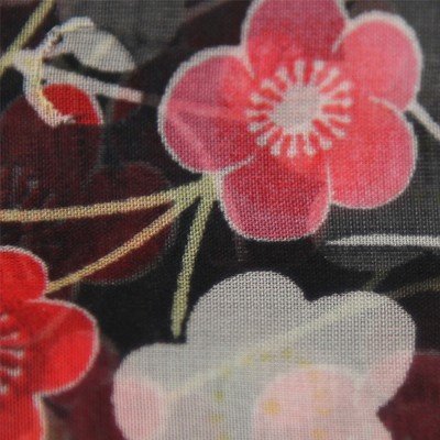 Tecido Trico by Circulo - #268 Black, Pink, White Red Large Floral