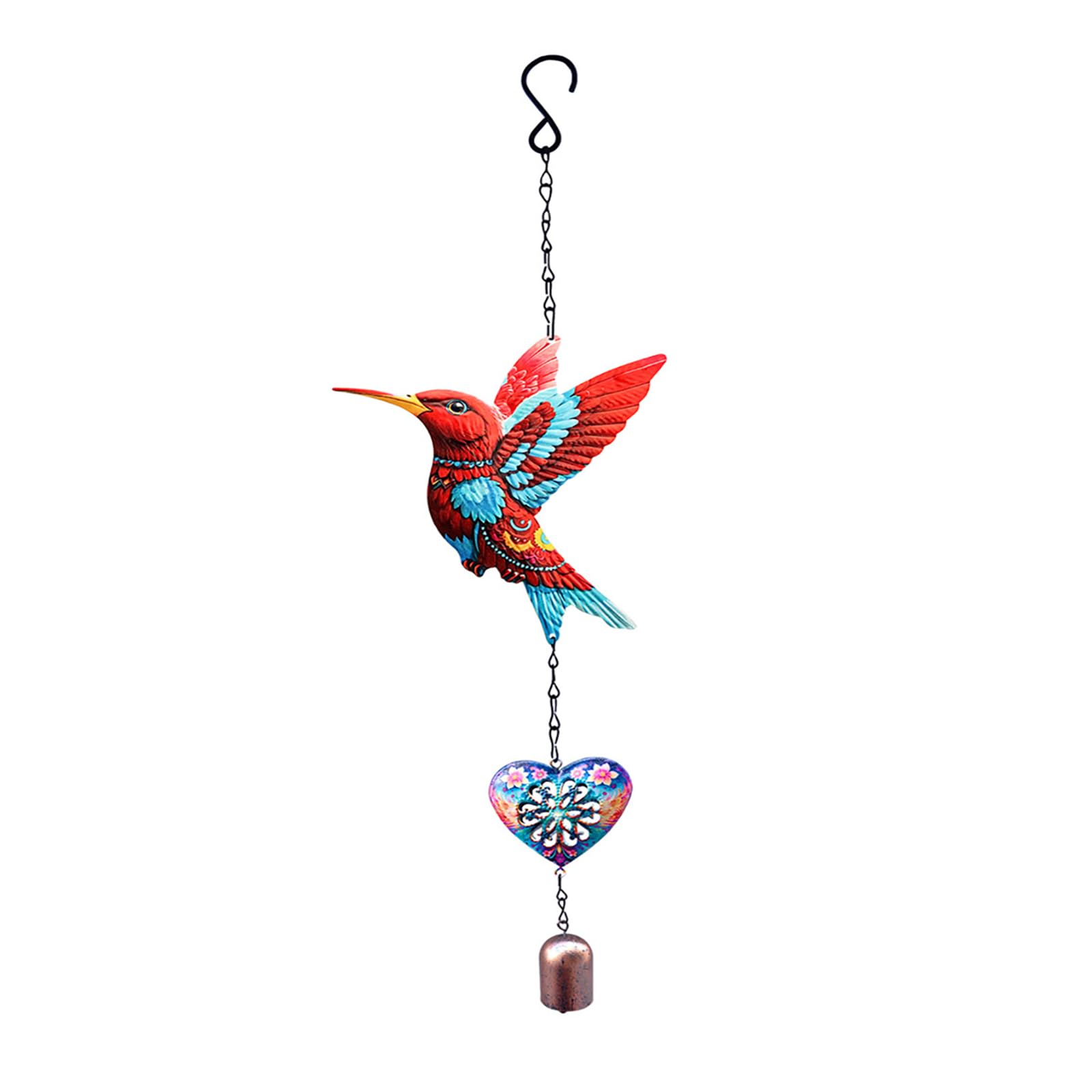 Metal Hummingbird Wind Chimes with Bells for Garden Patio Outdoor Decoration for Mom Garden Deck Wind Chimes