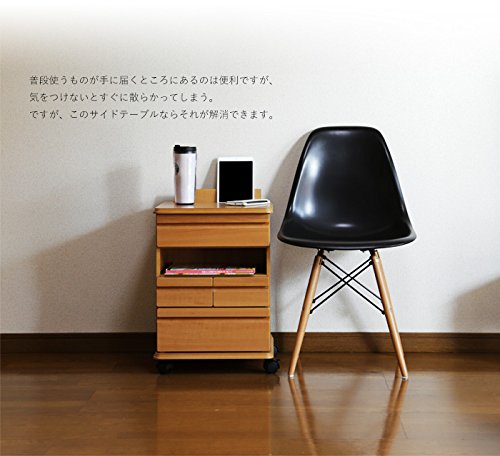Amazon｜サイドテーブル 多機能シンプルワゴン ブラウン｜サイド