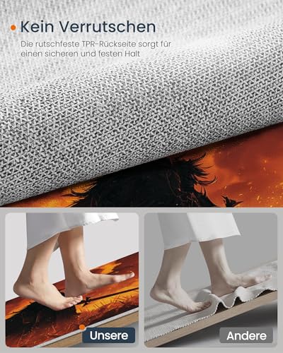 Tapis entrée intérieur 50x80cm antidérapant style anime orange - 5