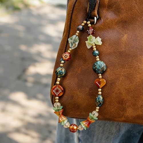 Image of Cute Beaded Camera Wrist Strap for Phone, Digital Camera Charm Lanyard, Pearl Beaded Chain for Bag Keychain Gift