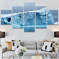 SIGNWIN 5 Panel Canvas Wall Art Modern Art Aerial Contemporary Cool Dramatic Multicolor Nature Photography Snow for Home Decorations Ready to Hang - 60