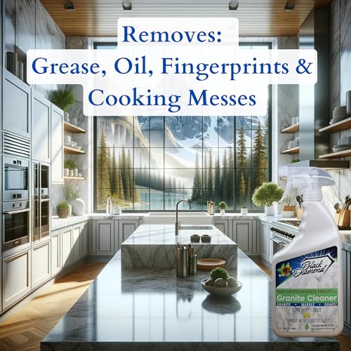 Black Diamond Stoneworks Granite Counter Cleaner: USDA Certified BIOBASED- Safe for Granite and other stone countertops. Safe for food contact formula to keep your countertops looking fresh and clean!