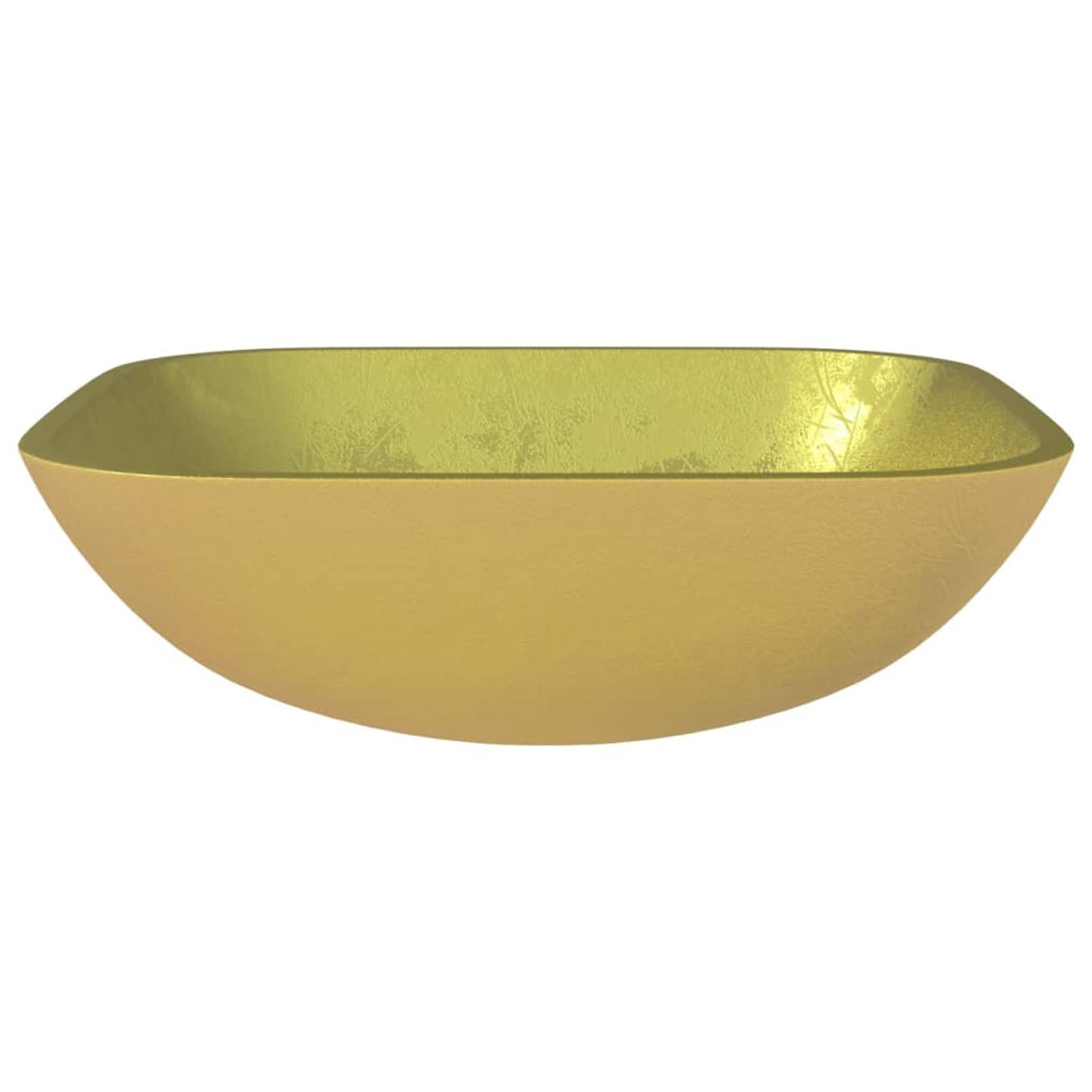 Homgoday Lavabo de cristal 42 x 42 x 14 cm, color dorado