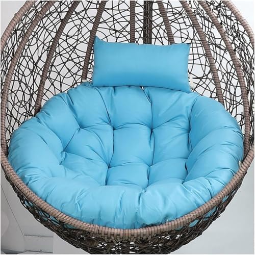 Cojín grueso de mimbre para silla colgante de ratán para interiores y exteriores, color gris oscuro, 110 cm, mejora de comodidad y estilo