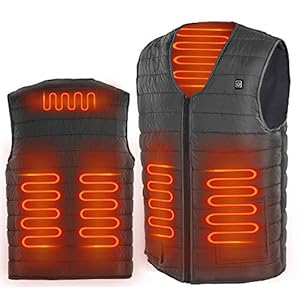 Dailing Verwarmd vest voor mannen vrouwen, elektrische verwarmde jas USB opladen wasbare warmte jas verwarmde kleding met 3 niveaus warmte-instellingen voor skiën wandelen