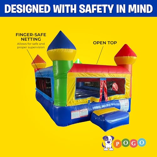 Crossover Junior Inflatable Bounce House, Bouncy Jump Castle for Small Kids and Toddlers, Outdoor Birthday Party Jumping Bouncer, Without Blower, 13.5 x 8 x 7 Ft, Classic Rainbow - Image 7