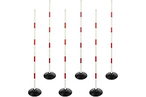 Red and White Horse Poles Set | Rubber Base Dribbling Stick |...