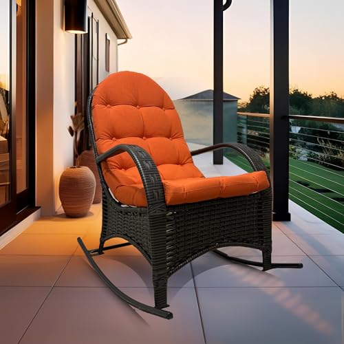 Cadeira Balanço Com Almofada Poltrona Descanso Ergonômica para Va...