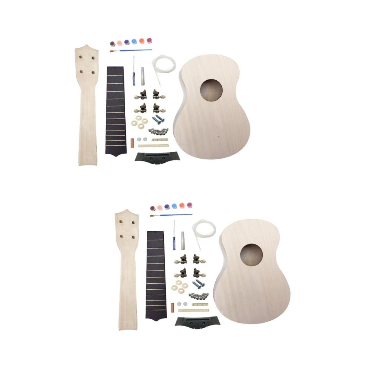 VICASKY 2 Sets Guitar Maple Top Guitar Fretboard Guitars for Kids Diy Electric Guitar Kits Diy Kits Guitar Body Neck Diy Acoustic Guitar Kit Blank Child Bamboo Replacement Parts