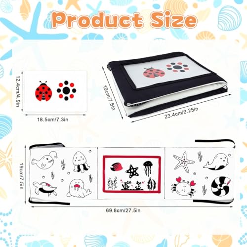 Image of SNOWIE SOFT Cloth Books for Babies 0 to 3 Years, Black and White High Contrast Baby Toys for 6 to 12 Months for Brain Development, Tummy Time, Montessori Learning Activitie and Visual Stimulation Toy