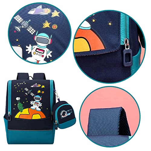 Image of Party Propz Space Theme School Bags for Kids - Backpack for Boys with Small Space Pouch | Astronaut Bag for Kids | School Bags for Boys Kids | Small Bag for Kids Boys | Shoulder Bag for Kids | Kids Book Bag