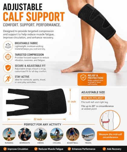 Image of Black Adjustable Calf Support, M
