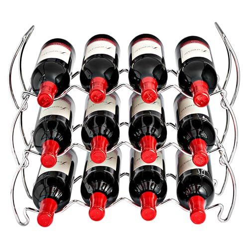 Sorbus Metal Wine Racks Countertop - 3 Tier Stackable Wine Rack - Bottle Rack Holds 12 Wine Bottles for Home, Bar, or Wine Cellar, Free-Standing Wine Rack for Inside Cabinet Wine Storage (Silver) - Thumbnail 7