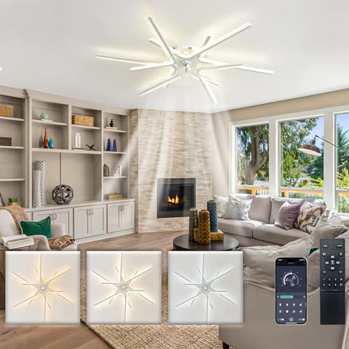 Lrenjon 99 CM Ventilador De Techo Con Luz Silencioso Led 48W Lampara Ventilador Techo Dormitorio Motor De DC Reversible Ceiling Fan with Light Regulable 6 Velocidades Temporizador 2H Para Sala