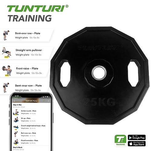 Tunturi-Fitness 14TUSCL298 Plaques en Caoutchouc Olympiques 25,0 kg, Unique – Image 4