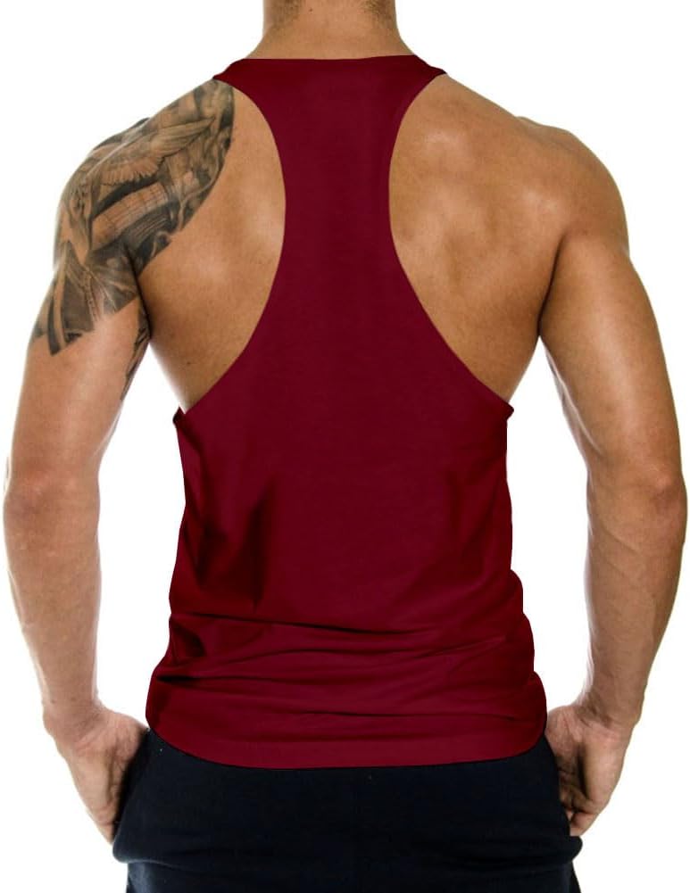 Men's Tank Tops Sleeveless Shirts Y-Back Gym Workout Stringer Tank Tops Bodybuilding Fitness T-Shirts - Image 3